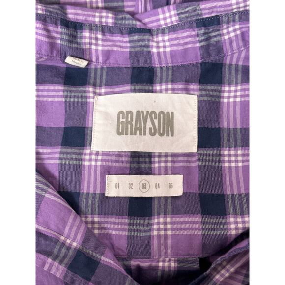 Frank & Eileen Top 3 / US Medium Grayson The Hero Purple Plaid Button Shirt - Picture 7 of 8
